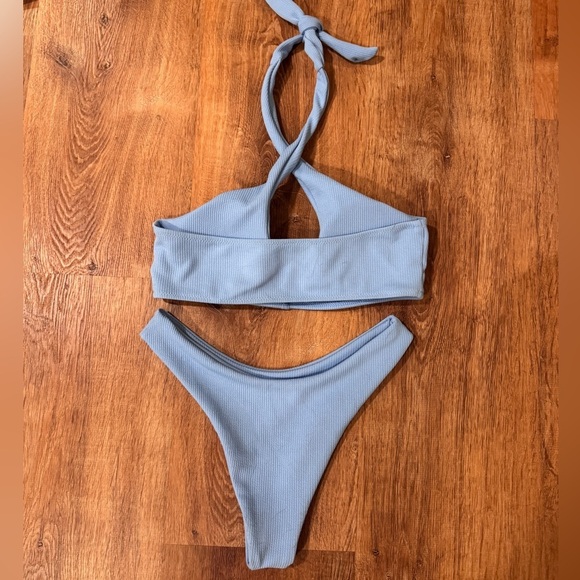 Blue Halter Bikini Set​​ - Picture 2 of 3